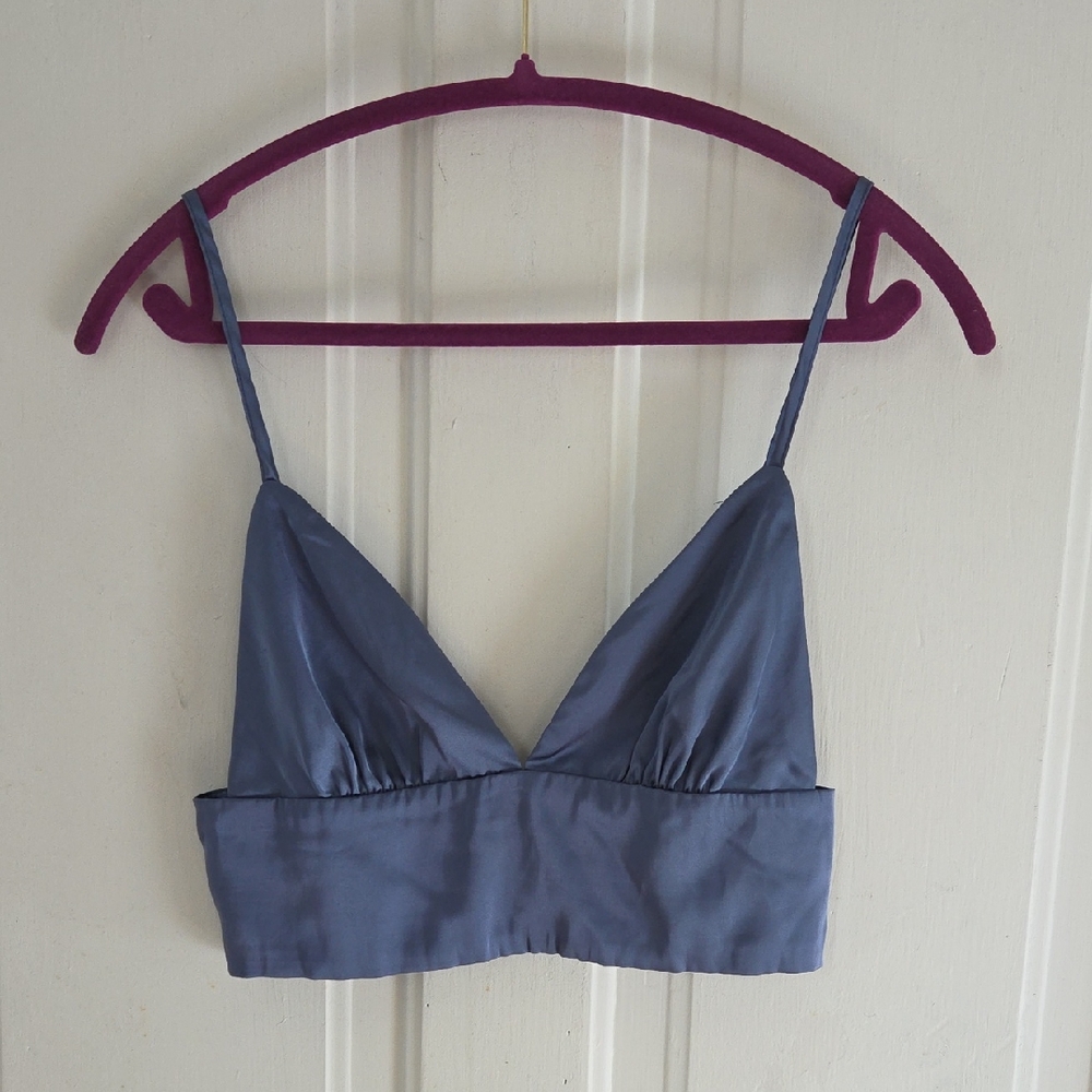 Mabel Satin Triangle Crop Top